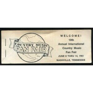 Vintage Unused 1981 Country Music Fan Fair Ticket Packet Booklet Nashville TN